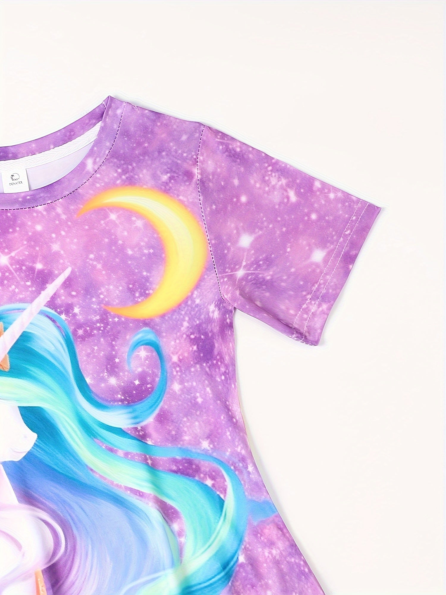 Girls 3D Unicorn Short Sleeve Dress Summer Clothes Gift Party