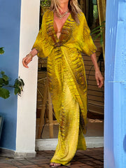 Crocodile Print 2-Pc Swimsuit & Cover Up Set