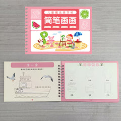 Magic Practice Workbook Set with Pen & 3D Writing Board for Kids