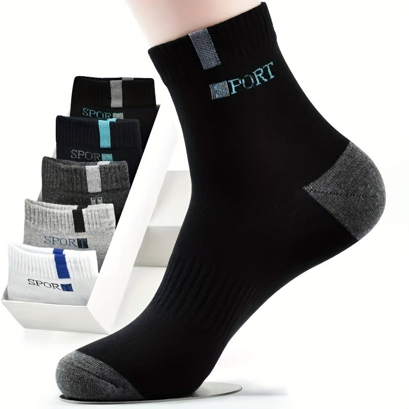 Men's Outdoor Breathable Mid Tube Socks for Running Cycling Basketball