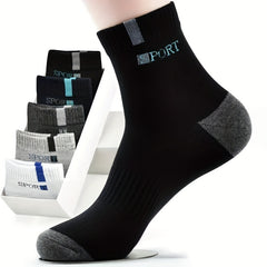 Men's Outdoor Breathable Mid Tube Socks for Running Cycling Basketball