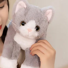 Plush Gray Kitten Pillow Simulation Cat Doll Pet Toy Decoration