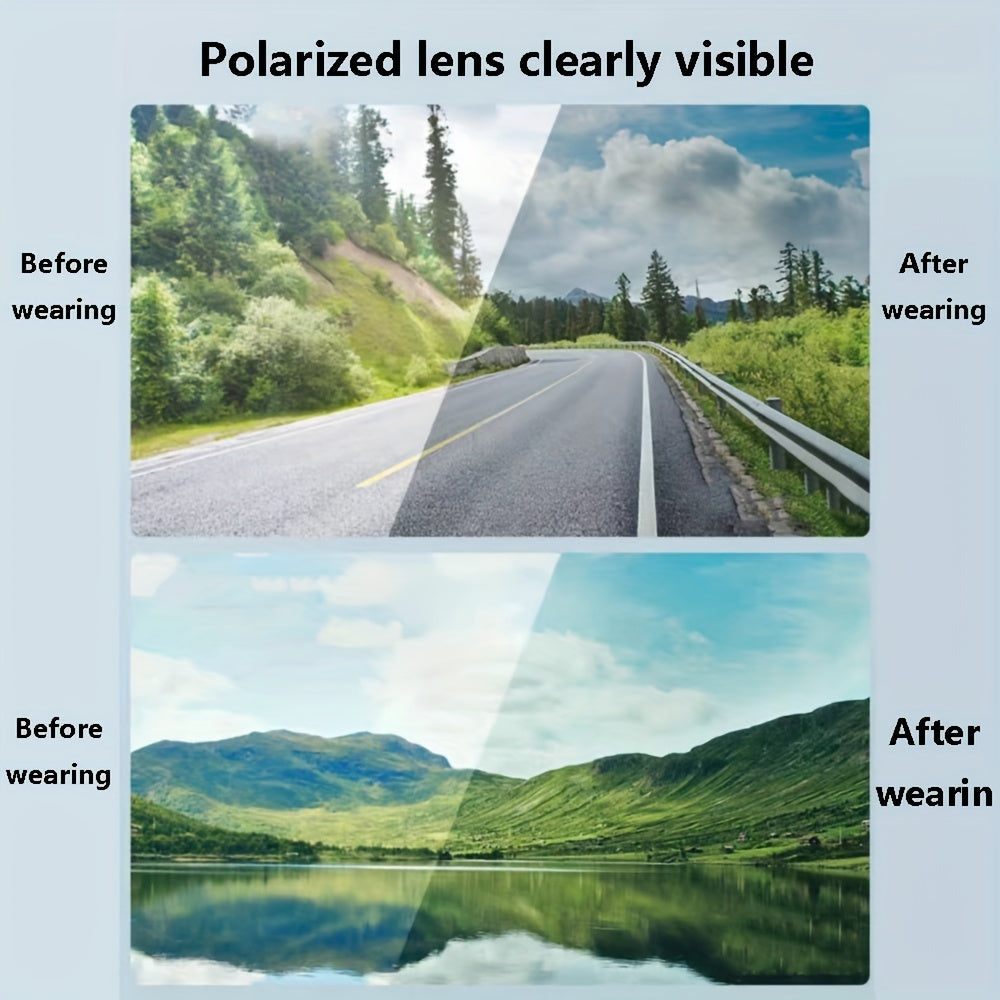 Men's Polarized Square Sunglasses Sports Cycling Fishing UV 400 with Case