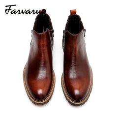 FARWARWO Men's Zipper Chelsea Boots Fall Winter Gift