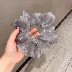 4pcs Silk Hair Scrunchies Ties Bands Elastic Stain Fabric Tie