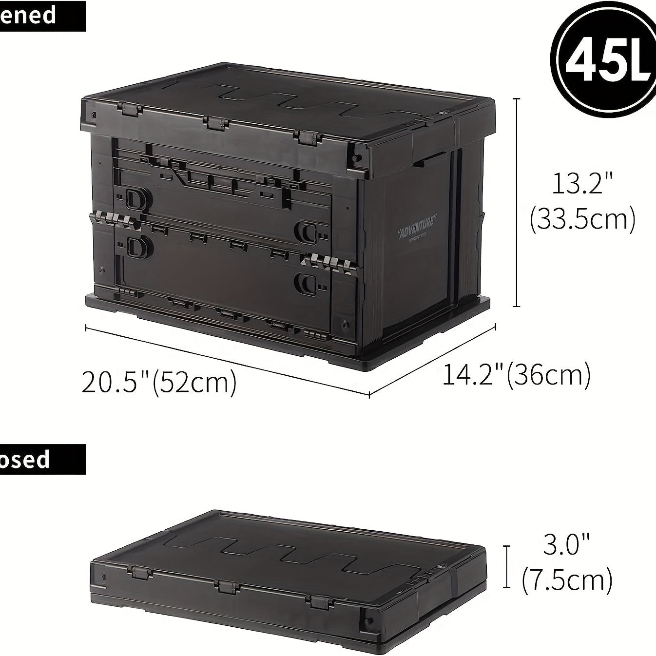 Large Capacity Folding Camping Box with Lid