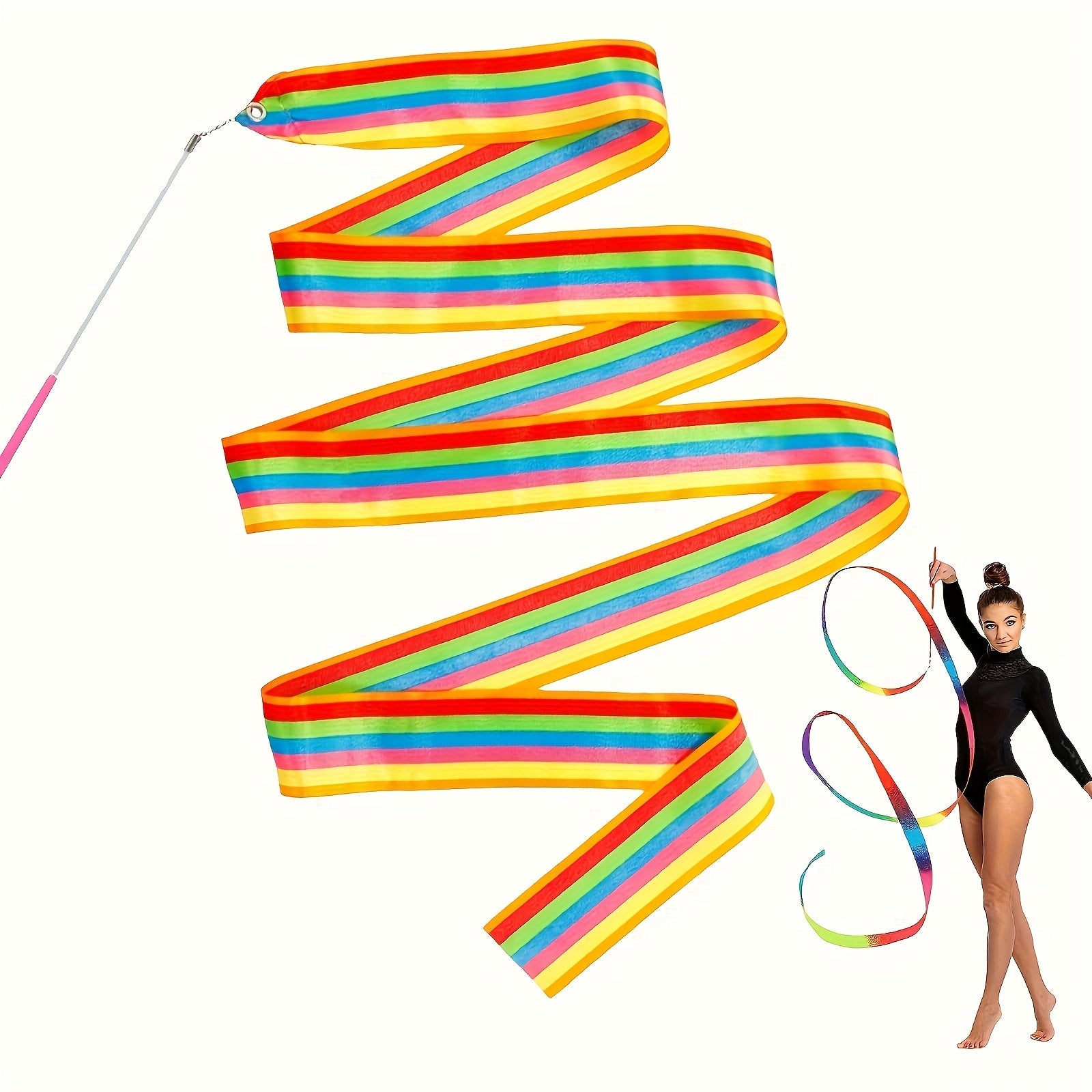 Rhythmic Gymnastics Ribbon 78 74in Random Pattern Dance Performance Props