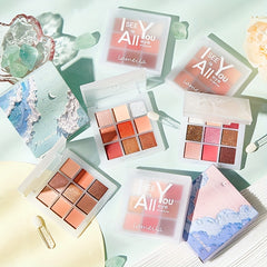 9-Color Eyeshadow Palette Brown Tone Portable Cosmetics