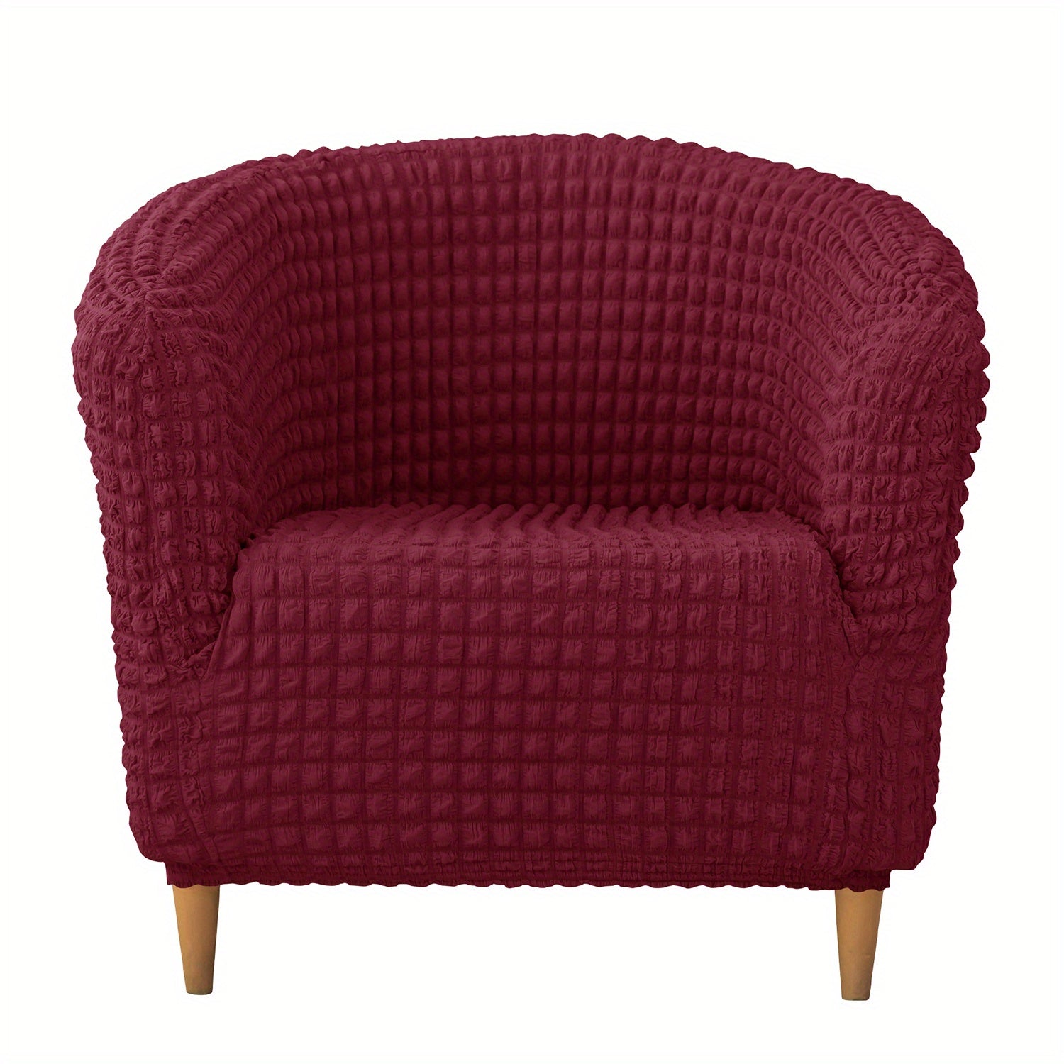 Bubble Seersucker Tub Chair Slipcover Elastic Armchair Cover