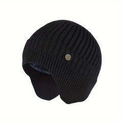 Men's Ear Protection Knit Hat, Velvet Beanie Hat for Outdoor Activities