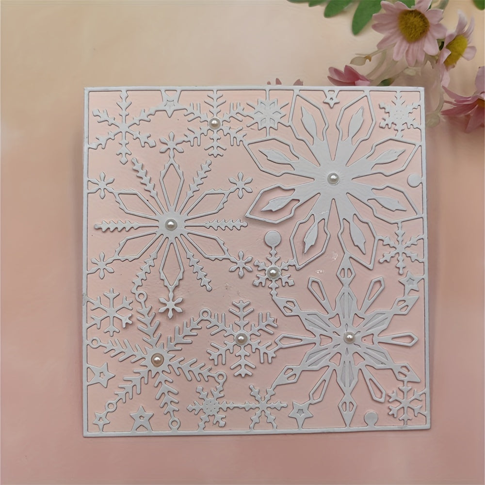 Christmas Snowflake Background Metal Cutting Dies for Greeting Card Decoration