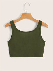 Butterfly Print Tank Top Y2K Crew Neck Summer Sleeveless Top