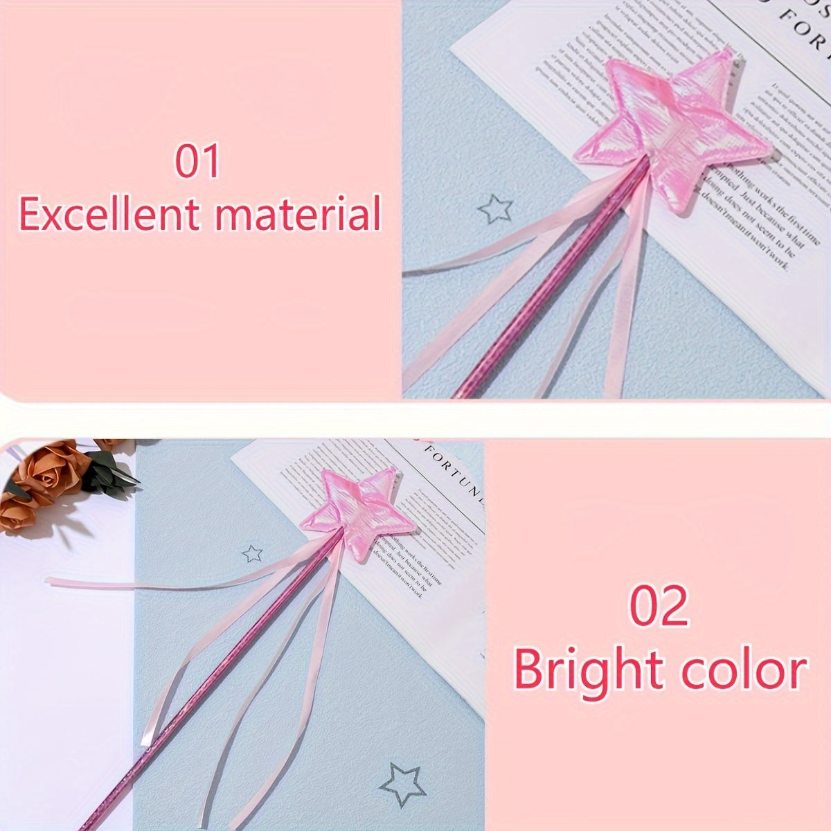 10pcs Princess Fairy Magic Wands with Star Glitter for Cosplay & Celebrations