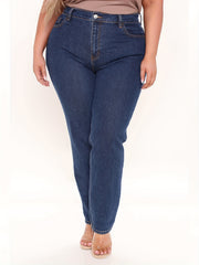  High Rise Straight Leg Jeans