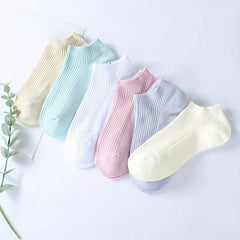6 Pairs No Show Socks Breathable Low Cut Ankle Sock for Women