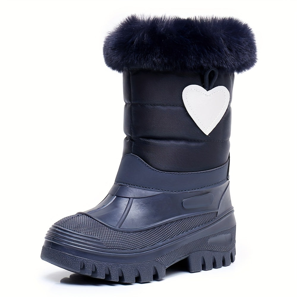 Girl's High Top Furry Snow Boots Warm Cozy Non slip Boots Plush