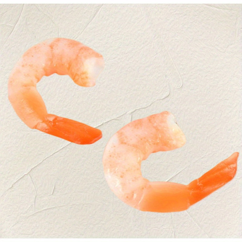 5pcs Realistic Shrimp Tail Models Orange & Beige Glossy Decor