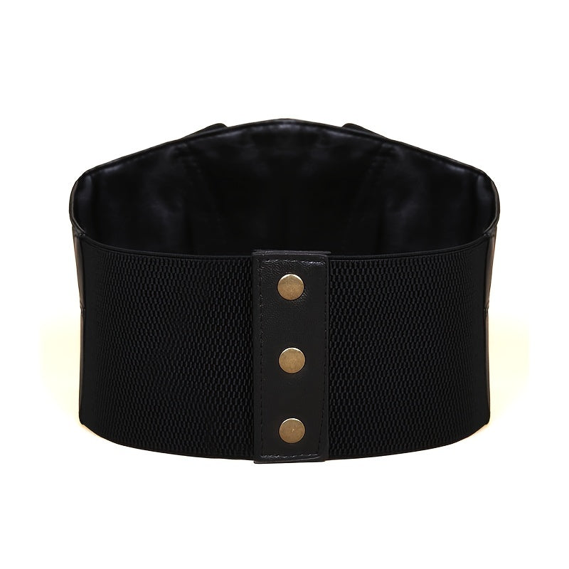 Womens Lace Up Corset Belt Wide Elastic Waist Belt