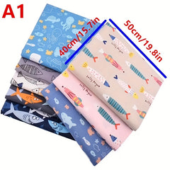 8pcs Cartoon Cotton Fabric Precut for DIY Sewing Patchwork Table Cloth
