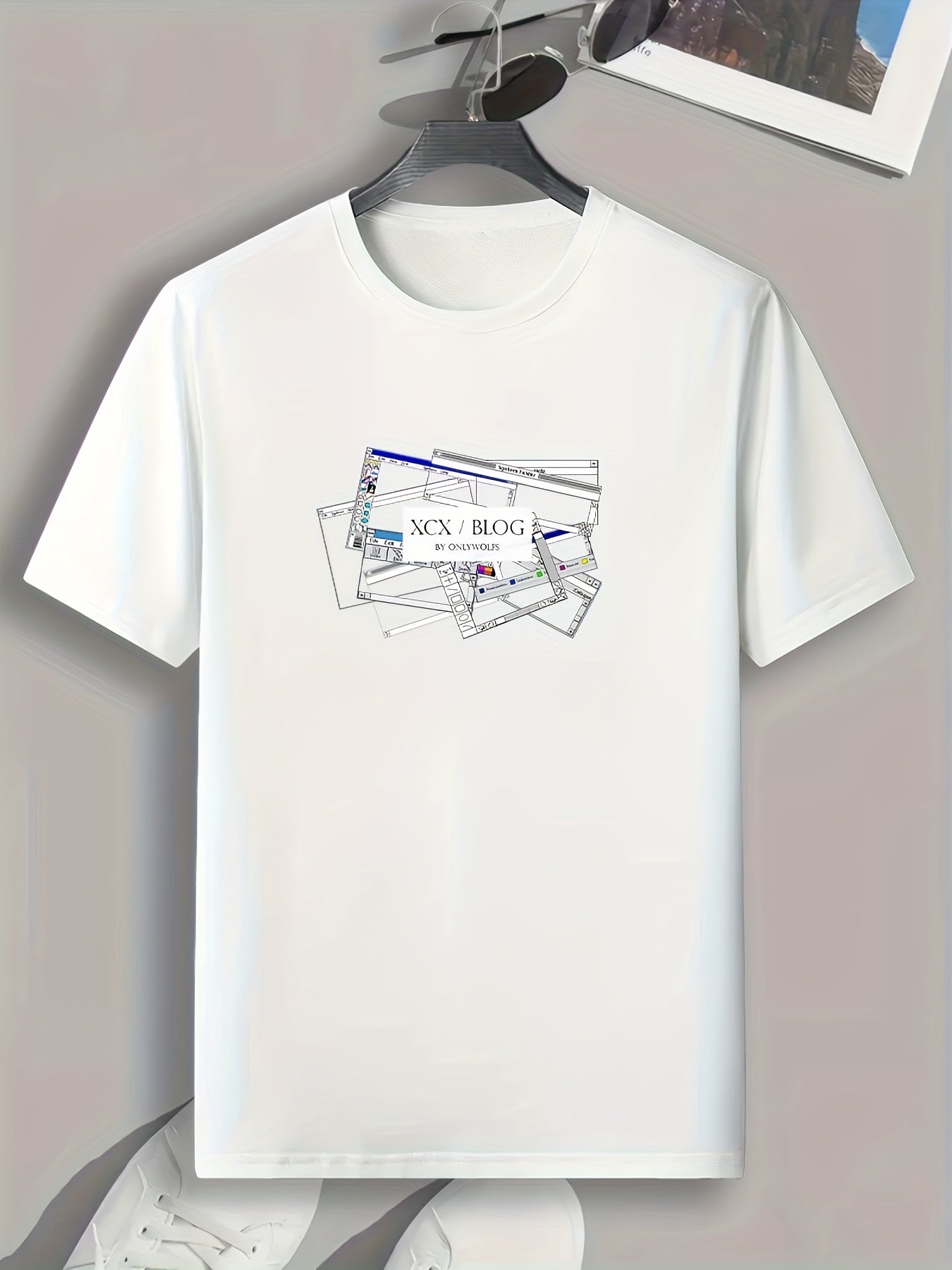 Letter Pattern Print Men's Comfy Sports T-shirt Graphic Tee