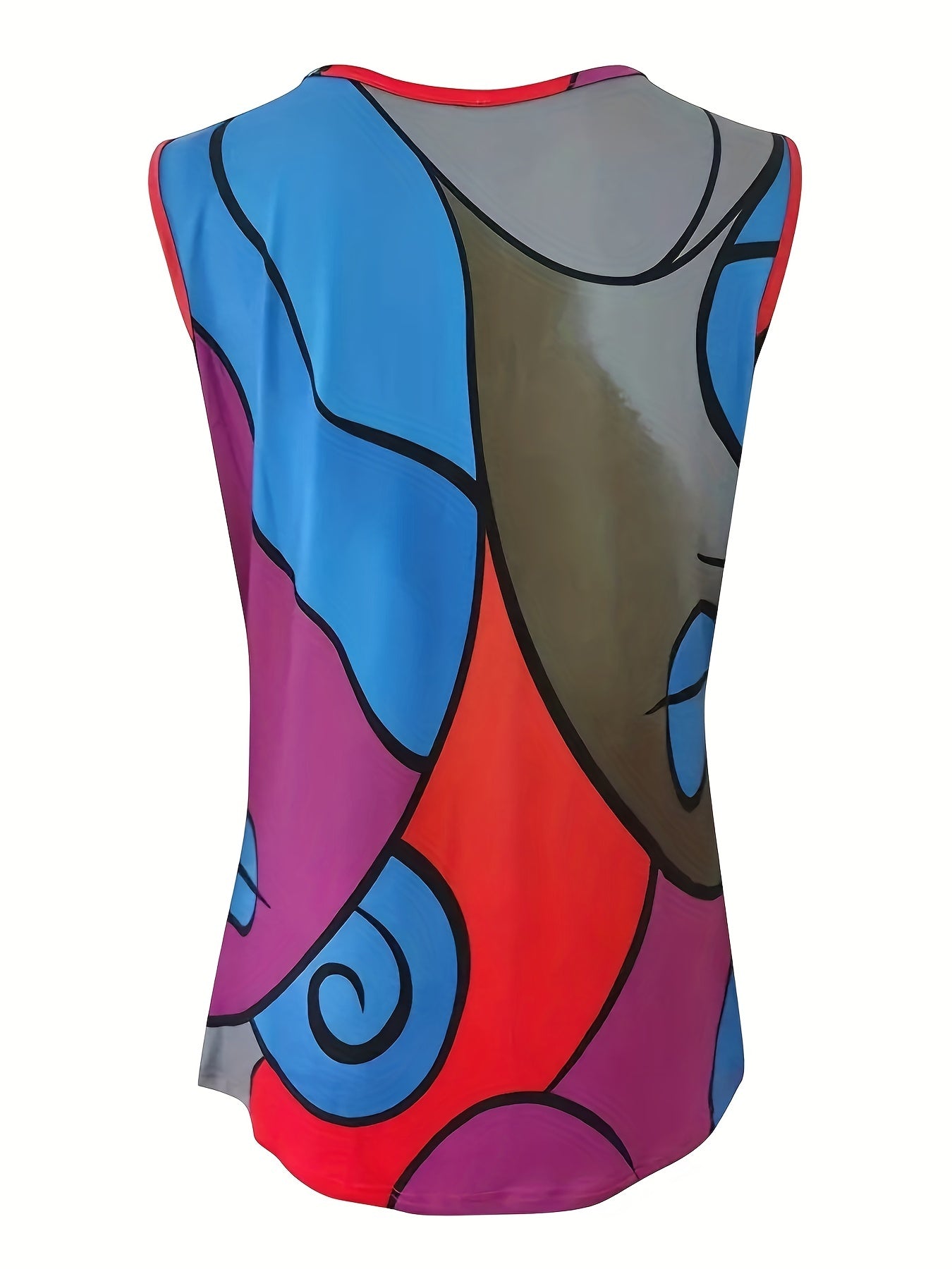  Abstract Graphic Print Tank Top