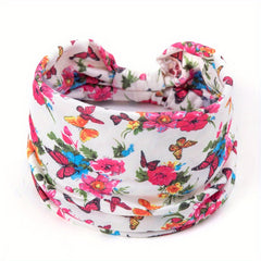 Butterfly Paisley Pattern Headband Widened Knotted Headband