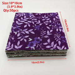 50pcs Dark Fabric for Handmade&Cloth DIY