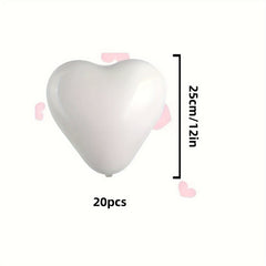 20pcs Heart Balloons Perfect For Wedding Christmas Decoration