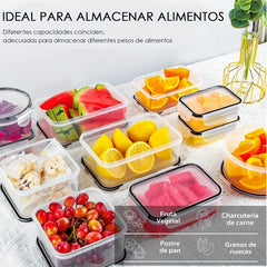 24pcs Refrigerator Storage Plastic Box Lunch Bento Box BPA Food Pantry Organizer