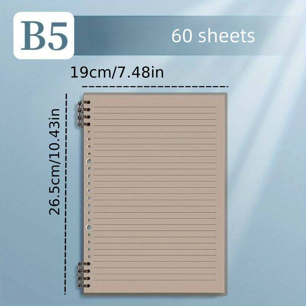 Detachable Spiral Coil High School Student Notebook 60 Sheets