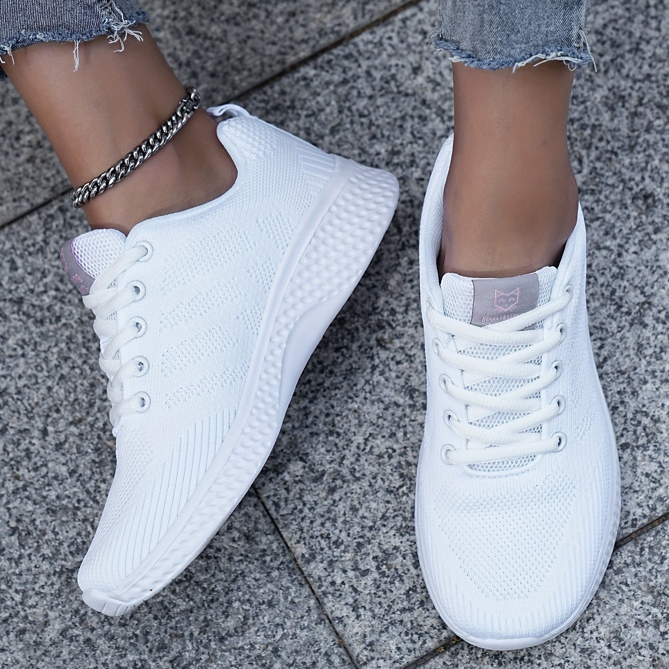 Mesh Sports Running Shoes Woven Breathable Sneakers Women's Footwear