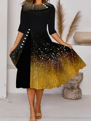  Colorblock Sequin Maxi Dress