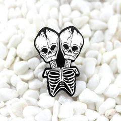 Twin Skull Pin Halloween Ornament Party Accessory