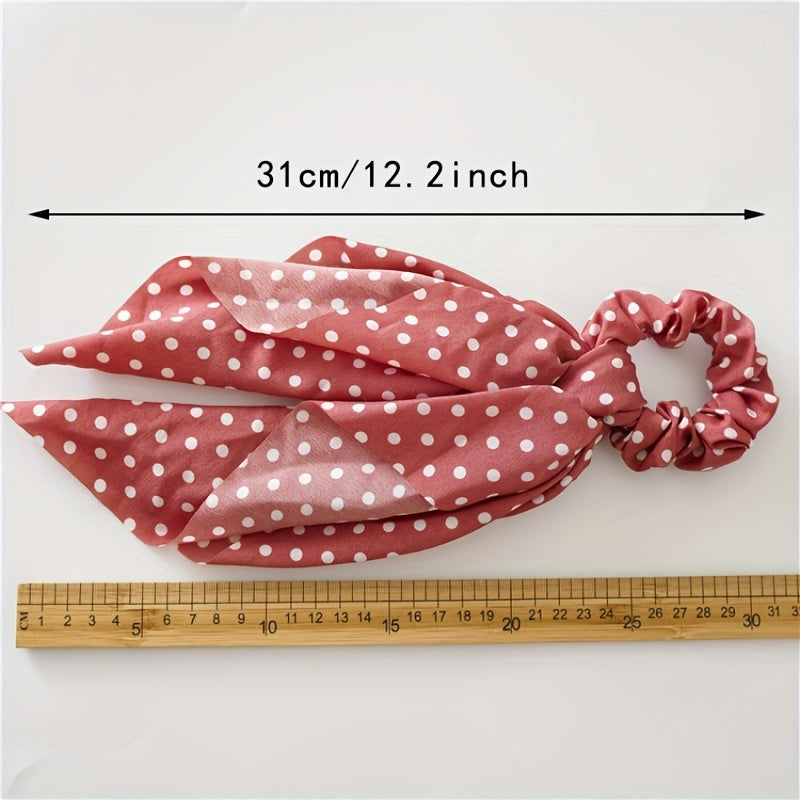 Polka Dot Bow Hair Tie Scrunchies Ponytail Holder Women