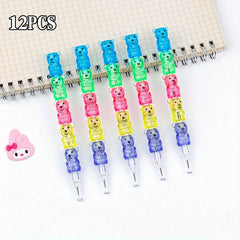12pcs Stackable Bear Pencils Back to School Supplies Kids Party Favors