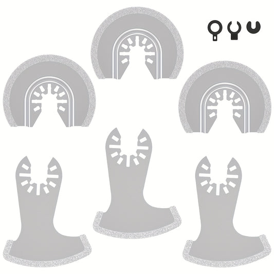 6pcs Diamond Oscillating Tool Blade Set for Grout Removal