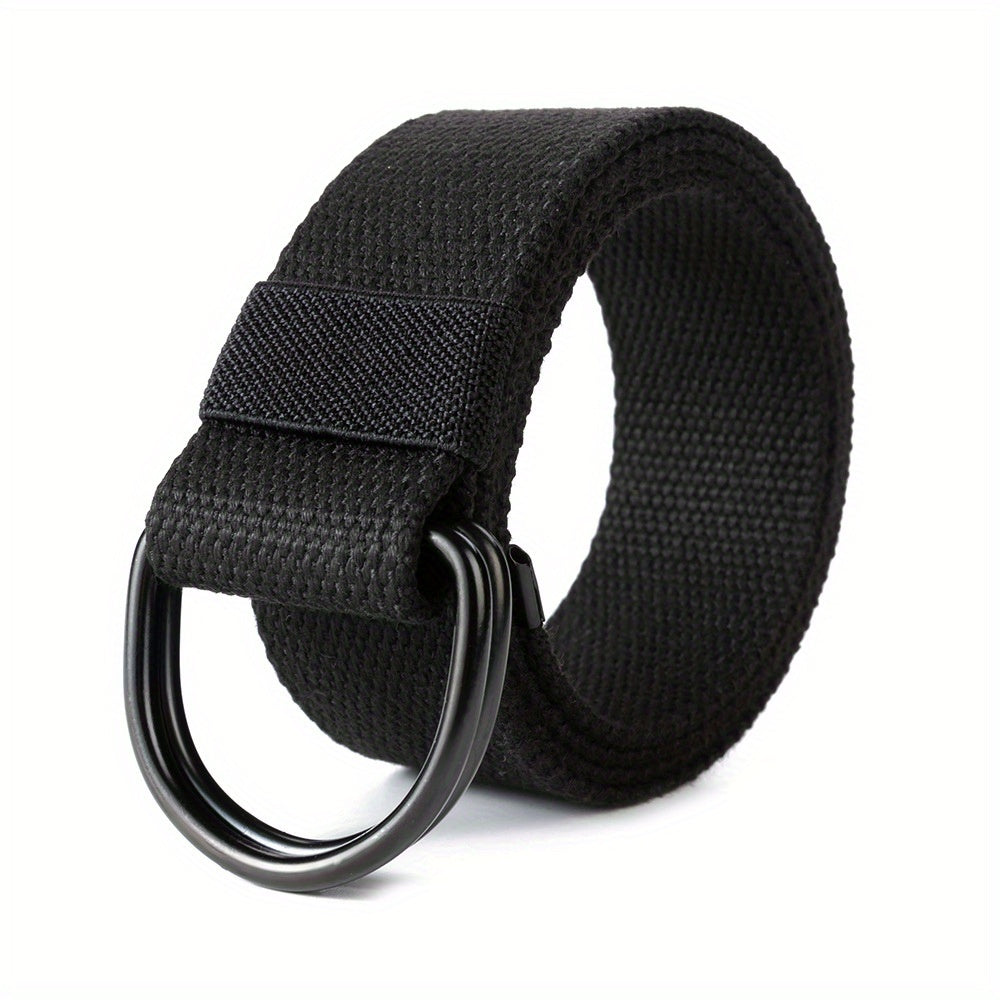 Men's Double D Ring Buckle Belt Casual Canvas Belt