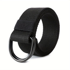 Men's Double D Ring Buckle Belt Casual Canvas Belt
