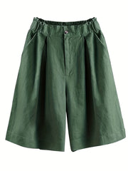 Women's Plus Solid Wide Leg Shorts