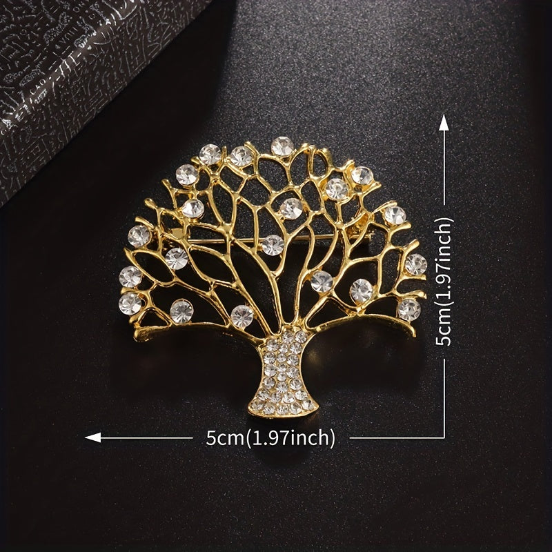 High Zircon Tree Of Life Brooch Men Women Blessing Lucky Jewelry Gift