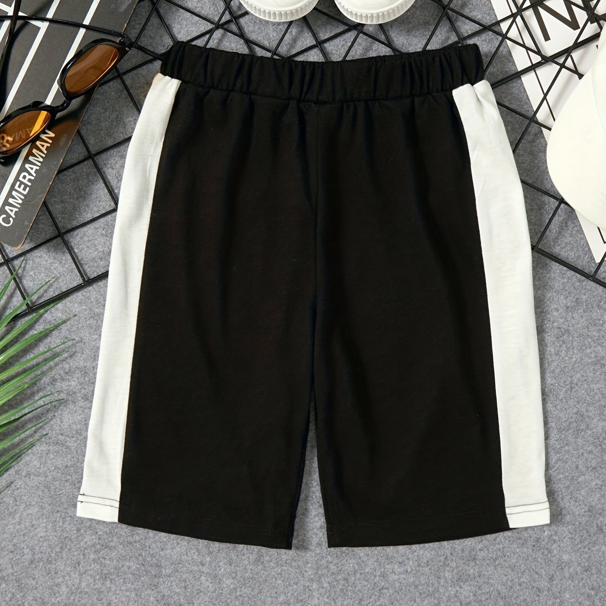 Stripe Print Boys Comfortable Shorts Quick Drying Outdoor Summer