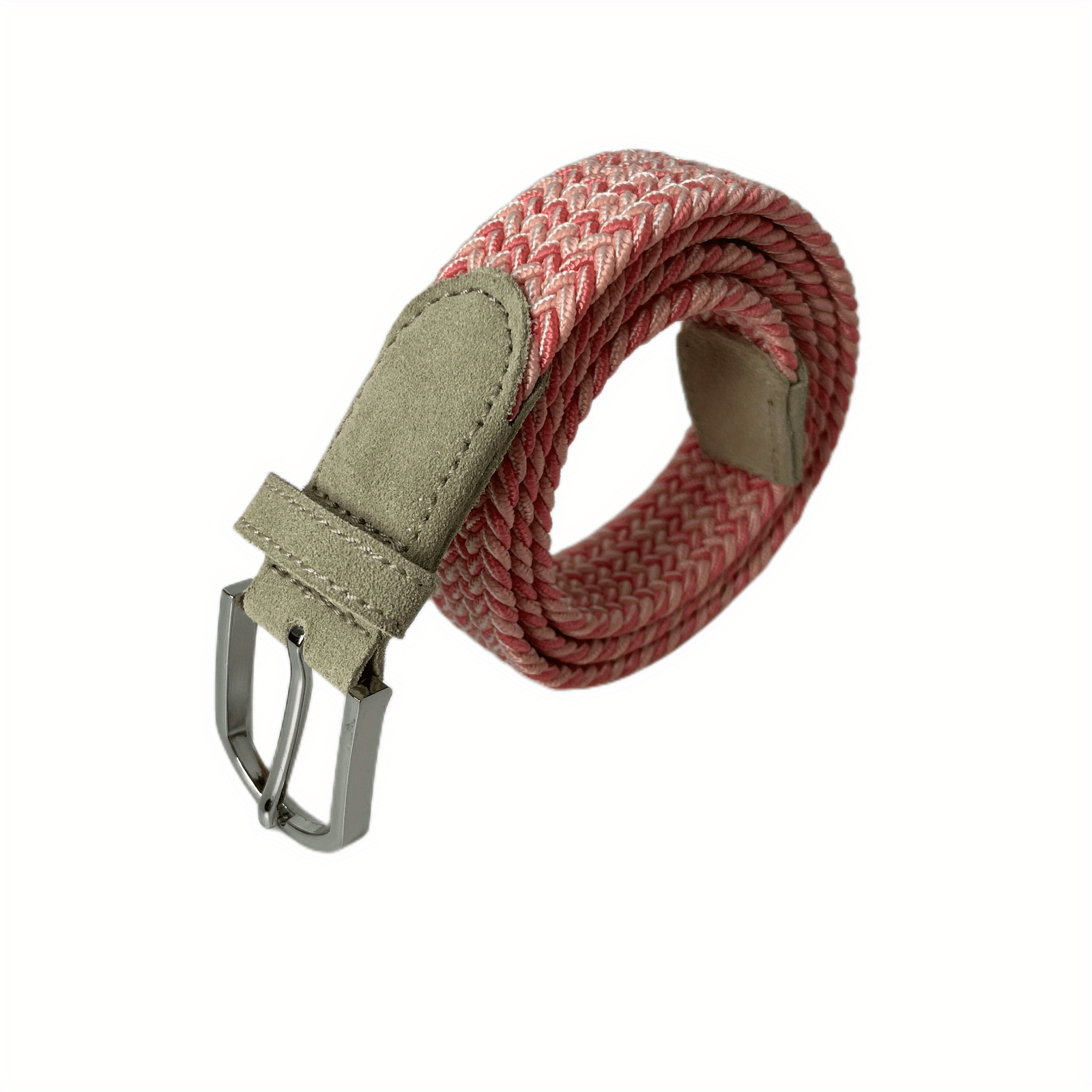 Elastic Braided Belt Pin Buckle Stretch Belt Canvas Waistband For Girls