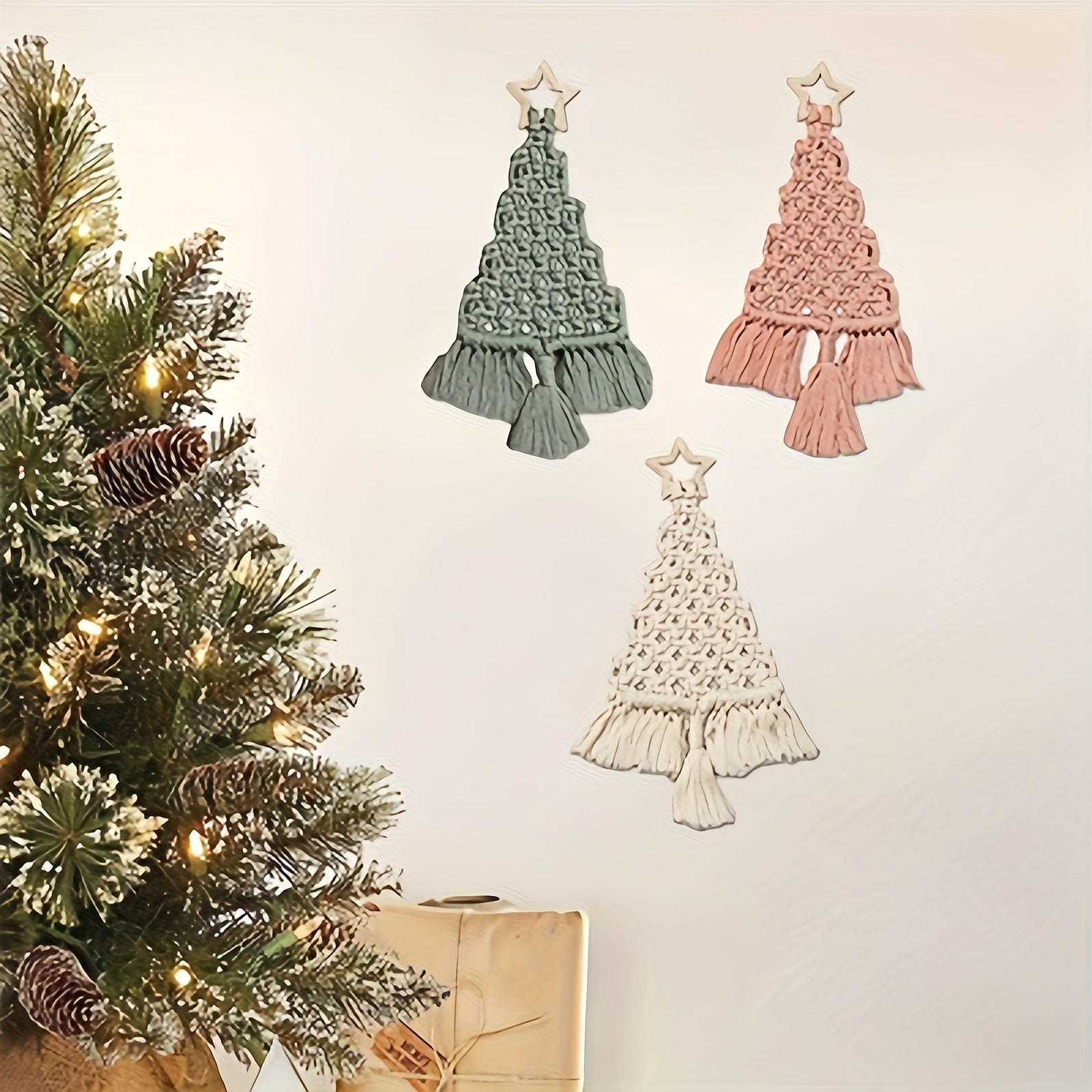 DIY Woven Thread Christmas Tree Kit Fun Craft Hand Woven Cloth Rope Material