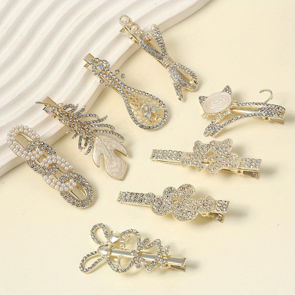 Glitter Duck Billed Clip Rhinestone Flower Butterfly Hair Clip
