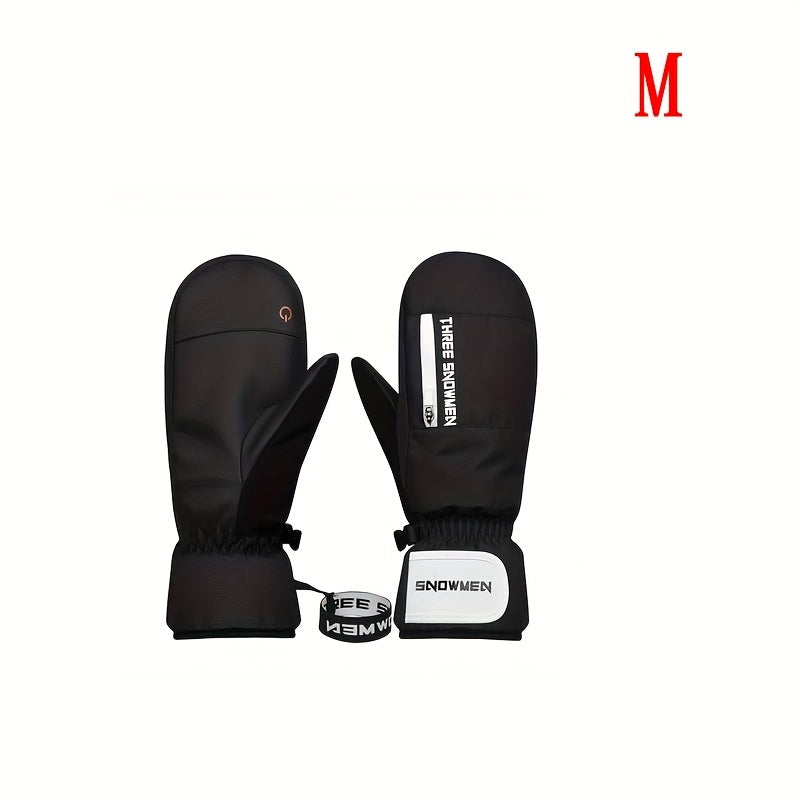 Thickened Velvet Ski Gloves Windproof Waterproof Anti-Slip Mittens
