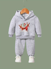 Girls 2pc Santa Claus Hooded Sweatshirt & Sweatpants Set