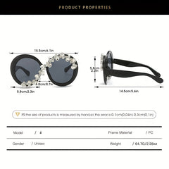 Oversized Rhinestone Sunglasses for Women UV400