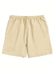 BEAR Print Shorts Men's Comfy Loose Drawstring Shorts Men Clothes For Summer