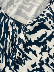  Casual Blouse Women's Plus Allover Print Layered Cap Sleeve V Neck Top
