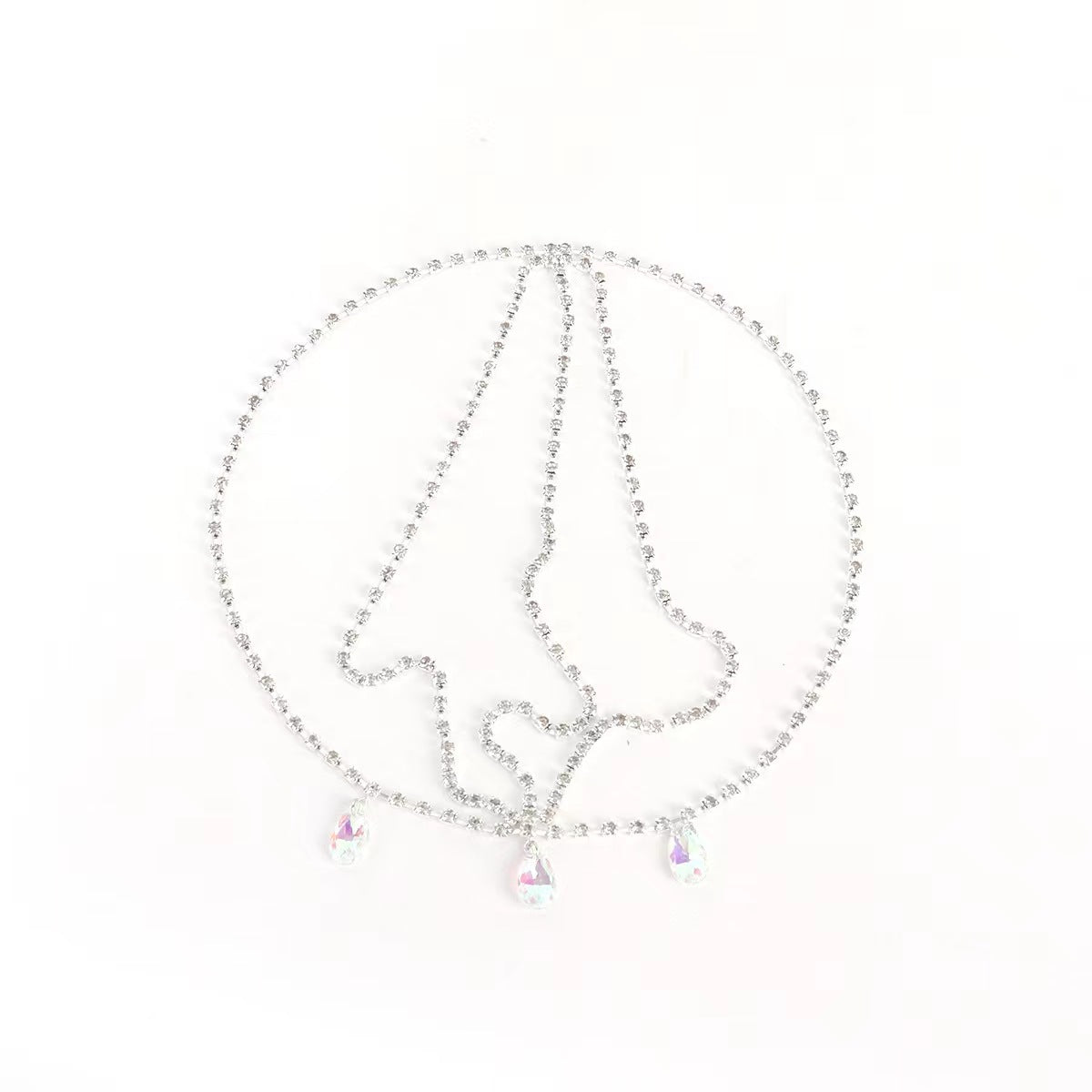 Boho Rhinestone Head Chain Bride Hair Jewelry